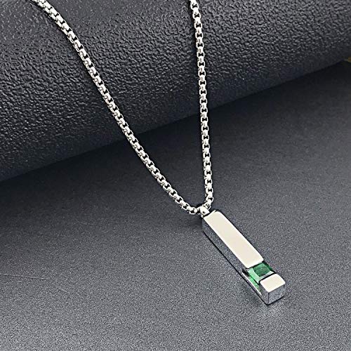 YOUFENG Urn Necklaces for Ashes Birthstone Cube Urns for Human Ashes Memorial Cremation Urn Locket Keepsake Ashes Jewelry - style: Silver - May
