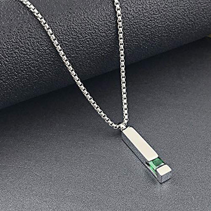YOUFENG Urn Necklaces for Ashes Birthstone Cube Urns for Human Ashes Memorial Cremation Urn Locket Keepsake Ashes Jewelry - style: Silver - May