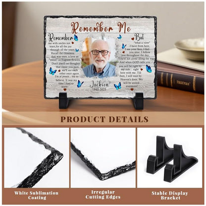 Personalized Memorial Picture Frame, Gifts for Loss of Loved One | Custom Photo & Name Sympathy Stone Frame, Customized Bereavement Condolence Gifts for Loss of Dad Mom Husband Wife Son - color: Style 3