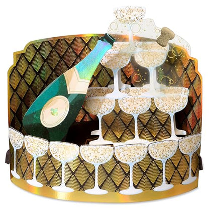Papyrus Blank Pop-Up Card for Weddings, Engagement, Anniversary and all Occasions (Champagne Toast) - color: FSC Champagne Displayable