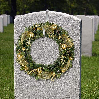 Christmas Headstone Wreath Hanger, Adjustable Headstone Wreath Holder - style: 1 Pc