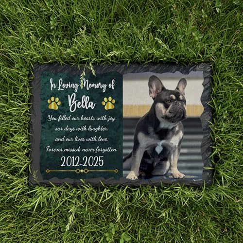 Custom Dogs Memorial Stone Headstone with Photo Name - color: Memorial 5