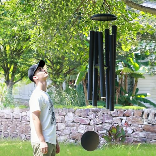 ASTARIN 65 in Wind Chimes for outisde,2.27in Tubes Handcrafted WindChimes - size: 65" Black