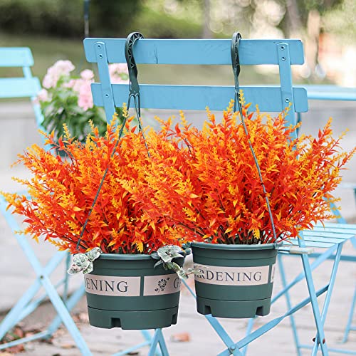 RECUTMS 20 Bundles Artificial Fall Flowers UV Resistant Faux Autumn Plants - color: Gold, size: 20 Bundles