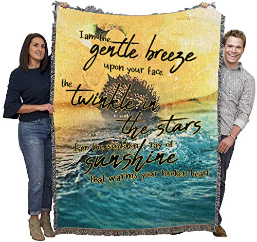 Pure Country Weavers I Am The Gentle Breeze Upon Your Face Blanket Water - Sympathy Bereavement Gift Tapestry Throw Woven from Cotton - Made in the USA (72x54) - color: Breeze Water, size: 72" x 54"