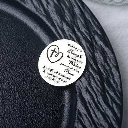 Pocket Hug Token for Women Mom Friend Birthday gifts for Her Him Long Distance Gifts for Men Dad Son Inspirational Keychain - color: Wishing You Strength