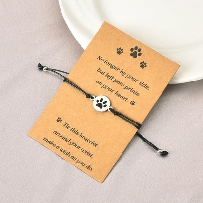 Sisadodo Loss of Dog Cat Sympathy Gifts for Men Women Cat Dog Paw Bracelet for Cat Dog Lover Gifts for Friends Paw Print Bracelets