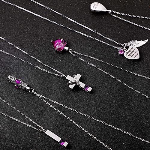 Jexine 10 Pcs Urn Necklace Cremation Jewelry for Men - color: Purple
