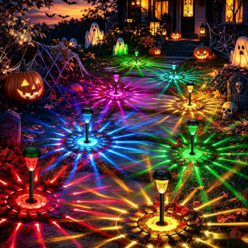 TISEJOY Solar Halloween Lights Outdoor Waterproof for Pathway, 8 Pack - size: 8 Pack