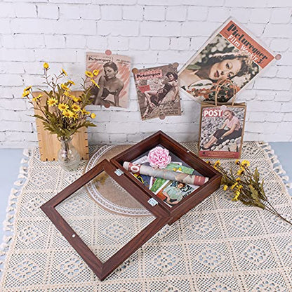 Frametory 8.5x11 Shadow Box Frame Display Case, 2-inch Depth (Walnut) - color: Walnut, size: 8x10.5(1 Set)