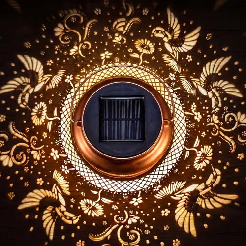 Solar Lanterns Outdoor Garden Decor- Solar Lights Waterproof Hummingbird Decorative Hanging Metal Lights Gardening Gift for Outside Yard, Patio, Backyard, Farm, Gifts for Women Mom - style: New Hummingbird