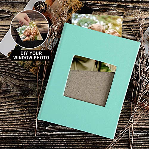 Ywlake Photo Album 4x6 50 Pockets 2 Packs, Small Mini Capacity Leather Photo Albums, Each Pack Holds 50 Top Loader Vertical Only Pictures Teal - color: Teal, size: 50 Photos/2PK