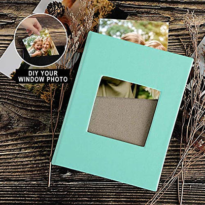 Ywlake Photo Album 4x6 50 Pockets 2 Packs, Small Mini Capacity Leather Photo Albums, Each Pack Holds 50 Top Loader Vertical Only Pictures Teal - color: Teal, size: 50 Photos/2PK