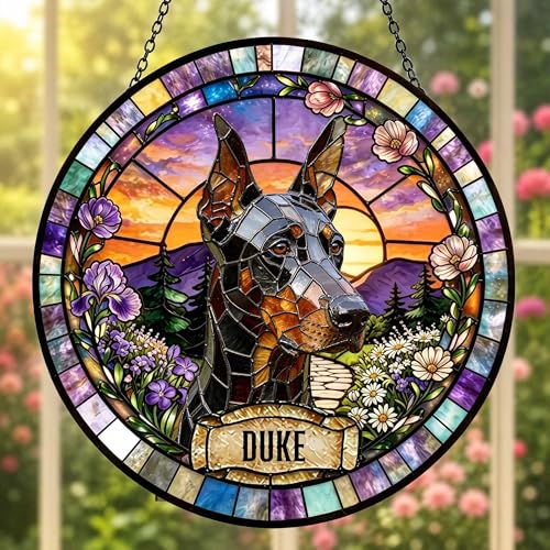 Custom Pet Portrait Suncatcher from Photo, Personalized Dog Cat Stained Glass Window Hanging Ornament, Rainbow Maker Garden Decor, Pet Loss Memorial Gift, Sympathy Remembrance Keepsake (Style 3) - color: Style 3