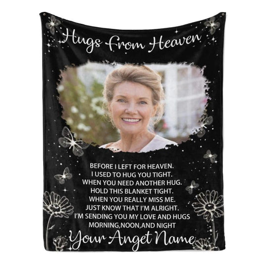 Personalized Memorial Photo Blanket for Loss of Loved one：Made in USA, in Loving Memory Photo Blanket Custom Sympathy Throw Blanket Gift for Loss of Dad Mom Husband Wife - color: Memorial Blanket 02-1