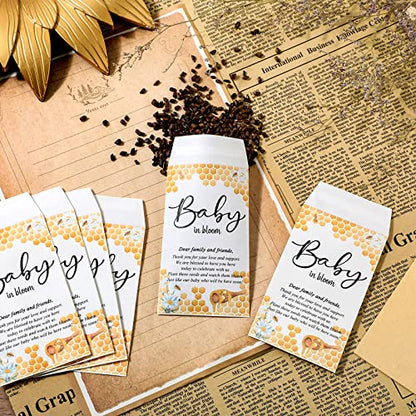 Fumete 100 Pcs Baby Shower Seed Packet Adhesive Envelopes, Bee - style: Bee