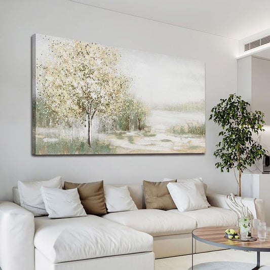 Green Wall Art Modern Nature Wall Art Canvas Art Wall Decor Spring Scene Wall Art Decor Artwork Large Wall Art Prints for Room Living Room Bedroom Office Decor 24X48 inch - color: Green, size: 48"L x 24"W