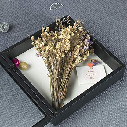 Muzilife 11x11 Shadow Box Wood Picture Frame, 2.16 Deep, Real Glass, Black - color: Black, size: 11x11