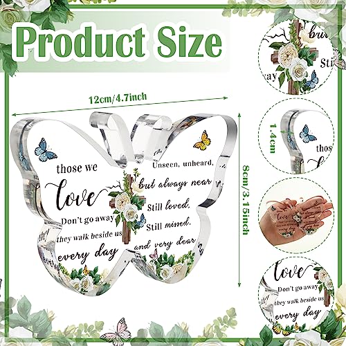 Bucherry Sympathy Gift Loss of Loved One Acrylic Butterfly Memorial, Flower | Bereavement Keepsake with Dried Flowers, Remembrance Funeral Condolences in Memory of Loss Loved Mom Dad Husband Grandma