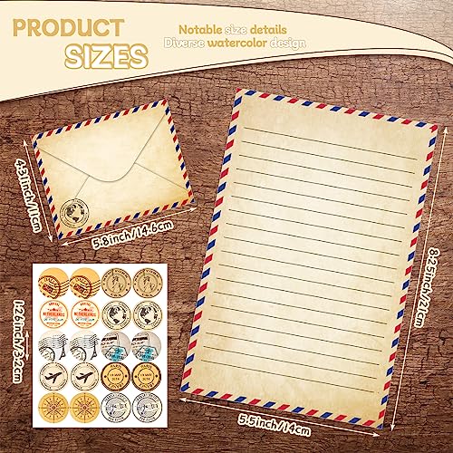 TaoBary 160 Pcs Vintage Airmail Stationery Paper and Envelopes Set - size: 5.5 x 8.25 Inch, style: Vintage Airmail