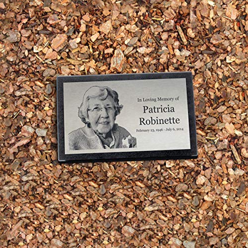 PlaqueMaker Stainless Steel and Granite Memorial Headstone - Markers for Lost Family Members, Infants, Loved Ones, Friends, Dogs, Cats, and Other Family Pets. (10 x 6 x 2) - size: 10 x 6 x 2"