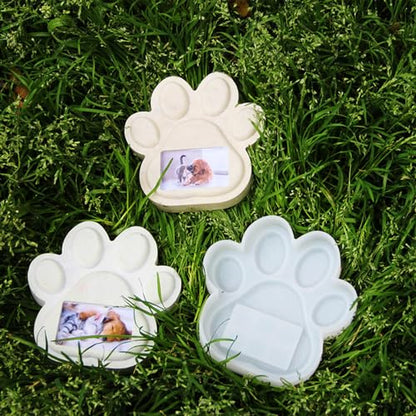 Flexible Pet Pawprint Frame Mold Unique Dog Paw Photo Frame Epoxy Resin Mold Ornaments Dog Paw Frame Silicone Mold