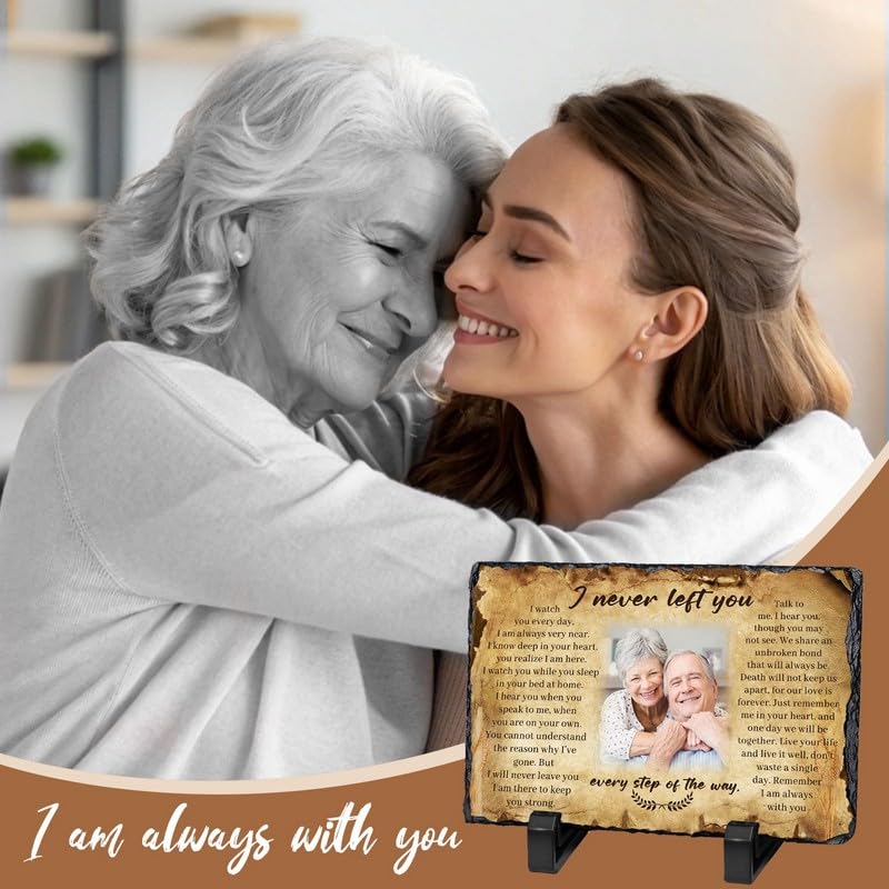 Personalized Memorial Picture Frame, Gifts for Loss of Loved One | Custom Photo & Name Sympathy Stone Frame, Customized Bereavement Condolence Gifts for Loss of Dad Mom Husband Wife Son - color: Style 3