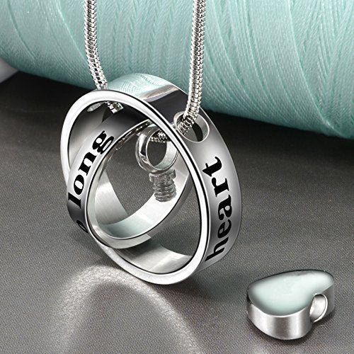 Cremation Jewelry No Longer By My Side, Forever In My Heart Carved Locket Memorial Necklace Keepsake Urn Pendant - color: Husband