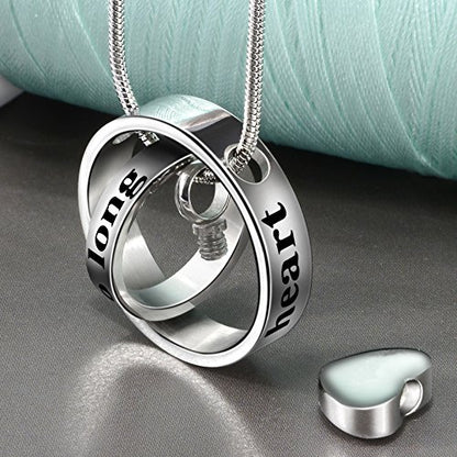 Cremation Jewelry No Longer By My Side, Forever In My Heart Carved Locket Memorial Necklace Keepsake Urn Pendant - color: Uncle