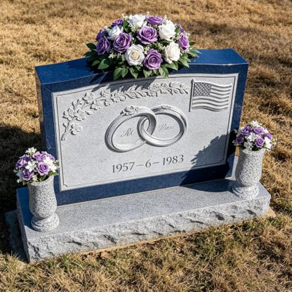 Granite Cemetery Vase for Grave Heavy 9.2 Lbs Windproof 3 Inch Opening