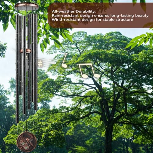 60” Large Wind Chimes for Outside, Deep Tone Hummingbird Decor - size: 60" Hummingbird