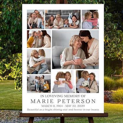 Custom Funeral Welcome Sign with Photo, Memorial Yard Sign, Celebration of Life Welcome Board, Personalized Remembrance Sign for Funeral Service - CCTC07 - color: Background #07
