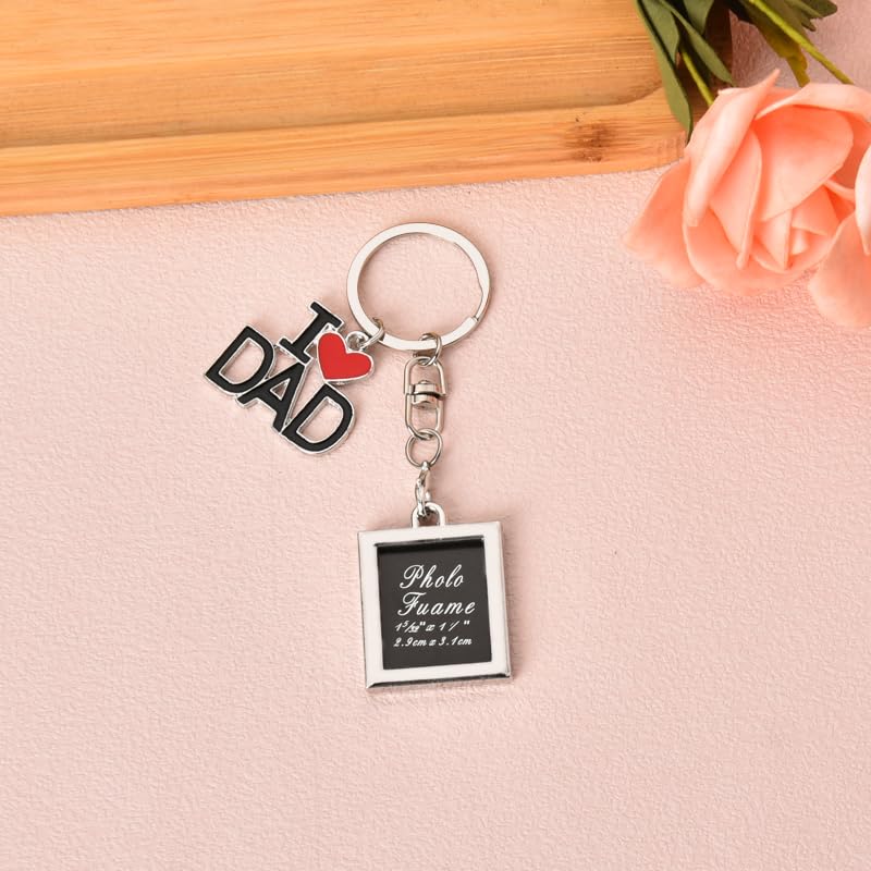 YALLNASL Dad Papa Picture Frame Fathers Day Birthday Gifts for Grandpa Memorial Gifts for Loss of Grandfather Father Keychain - color: Papa Rectangular Keychain