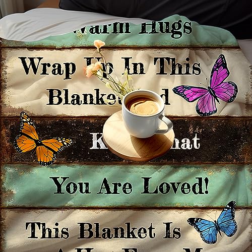 Get Well Gifts for Women Blanket After Surgery Warm Hugs Inspirational Religious Words Blankets and Throws Gifts for Sofa Couch Living Room 50"X40" - size: 50"x40"
