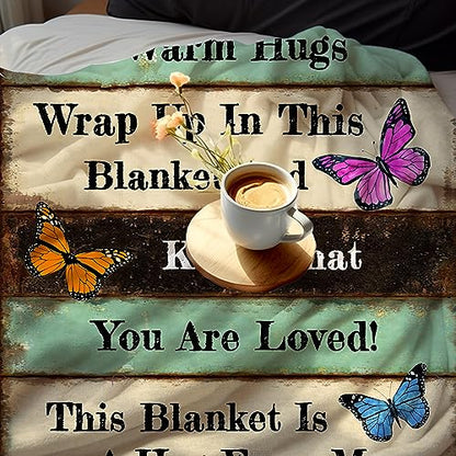 Get Well Gifts for Women Blanket After Surgery Warm Hugs Inspirational Religious Words Blankets and Throws Gifts for Sofa Couch Living Room 50"X40" - size: 50"x40"