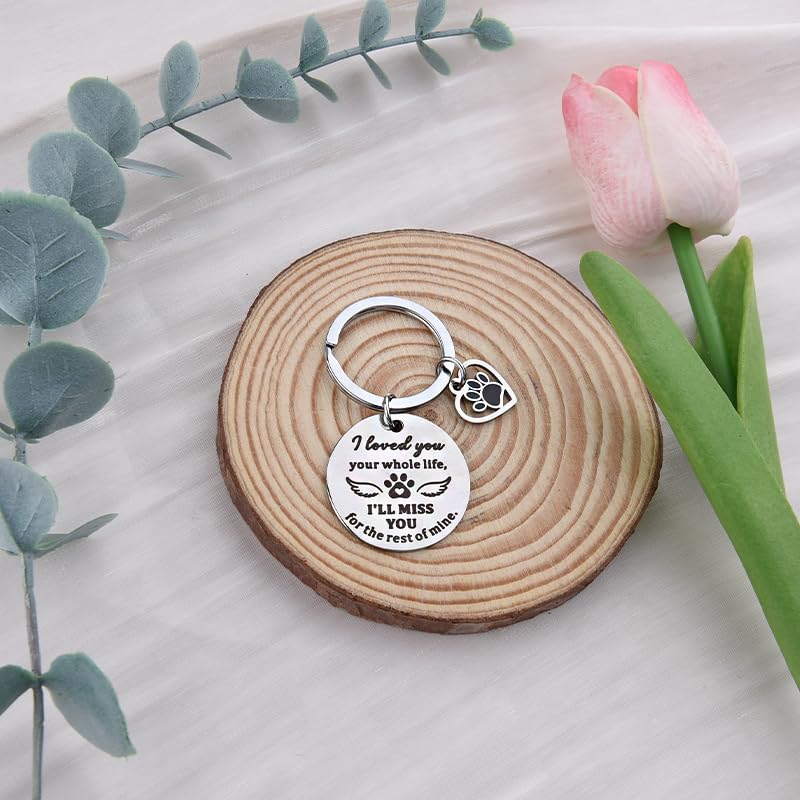 yaozeio Cat Memorial Gifts Cat Dog Keychain Pet Memorial Keychain for Loss of Dog Sympathy Gift for Women Men Paw Print Keychains Son Daughter Brithday Gifts Pet Lover Keychains