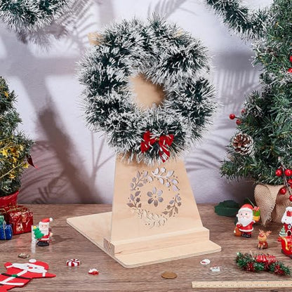 PH PandaHall Wooden Wreath Stand Wreath Easel Stand Christmas Wreaths Holder Wood Flower Garlands Display Removable Garlands Showcase for Xmas Halloween Holiday Party Wedding Birthday Decoration