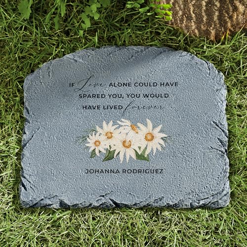 Let's Make Memories Personalized Memorial Garden Stone - Sympathy - Loss of Loved One - Grave Marker - Condolences - Indoor/Outdoor - Durable Resin - Radiant Tribute - style: Radiant Tribute