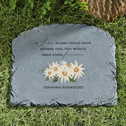 Let's Make Memories Personalized Memorial Garden Stone - Sympathy - Loss of Loved One - Grave Marker - Condolences - Indoor/Outdoor - Durable Resin - Radiant Tribute - style: Radiant Tribute