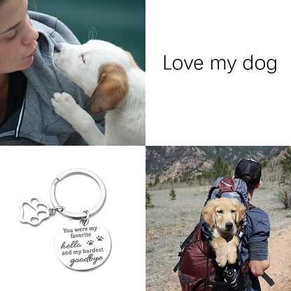 Dog Memorial Gifts for Loss of Dog Keychain Sympathy Gift for Women Men Puppy Remembrance Gift for Dog Lover - style: Hello Dog