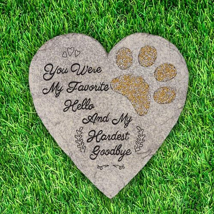Pet Memorial Stone for Dogs Cats, 10 Inch Heart Shaped Dog Memorial Gifts for Loss of Dog, Pet Loss Sympathy Gift