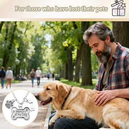YangQian Sympathy Gift for Pet Owner Pet Memory Gifts for Dogs Cats Bereavement Gifts Paw Print Necklace Grieving Cat Dog Loss Gift - color: Dog Heaven Necklace