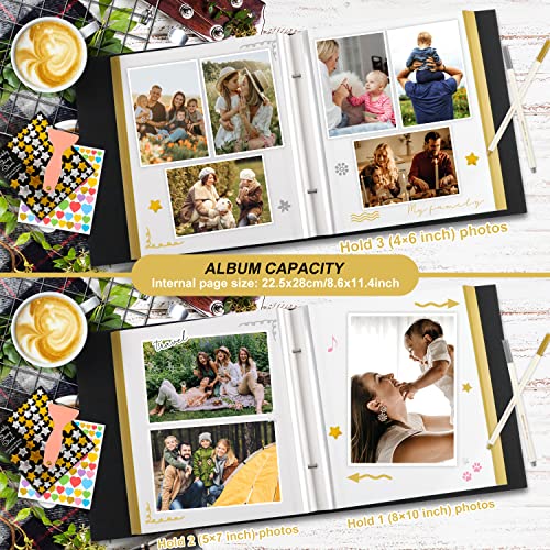 Lanpn Self Adhesive Photo Album Scrapbook 40 Pages, Linen Photos Albums DIY Sticky Magnetic Pages holds 4X6 7x5 A5 Picture for Family Wedding Birthday (Small-20 Sheets/40 Pages, Black) - color: Black, size: Sticky Page (Small,40 Pages)