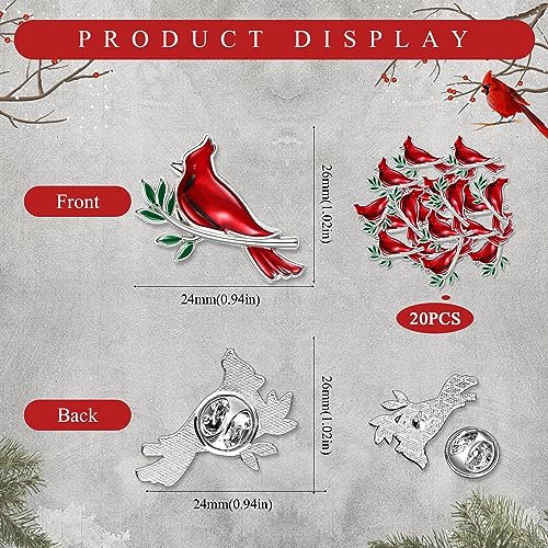 Jexine 20 Pcs Cardinal Pins Memorial Funeral Pocket Gifts - style: Classic
