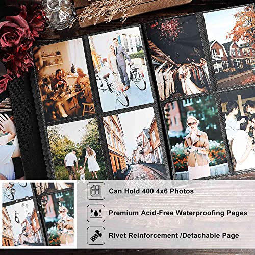 Ywlake Photo Album 4x6 400 Pockets, Leather Photo Albums Holds 400 Vertical Pictures Only Brown - color: Brown, size: 400 Pockets