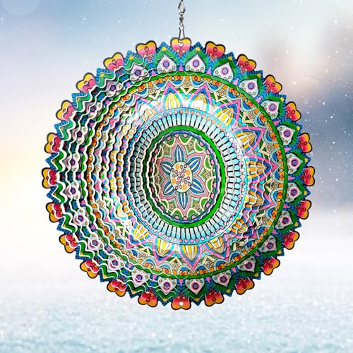 Rich Love Mandala Wind Spinner, 3D Kinetic Wind Spinners Outdoor - color: Mandala Rich Love