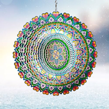 Rich Love Mandala Wind Spinner, 3D Kinetic Wind Spinners Outdoor - color: Mandala Rich Love