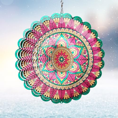 Mandala Manjusaka Wind Spinner, Hanging Sculptures & Catchers - color: Mandala Manjusaka