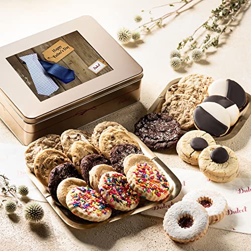 Gourmet Assortment All Flavor Cookie Tin Box, For Every Special Occasion – Holiday, for Men and Women, By Dulcet Git Baskets (Father's Day) - color: Father's Day