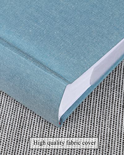 1DOT2 Photo Album for 4x6 Pictures with Writing Space, Cyan Blue | Holds 402 Photos,Linen Cover with Front Window, Acid-free Inner Pages, Ideal for Marriage Children Travel Family - color: Cyan Blue